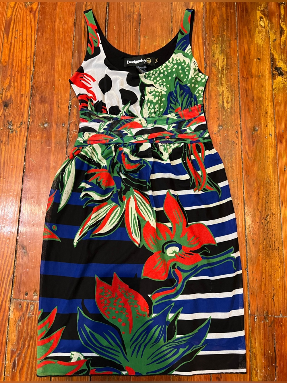 Desigual One-Piece Dress in Black, Blue & Red Floral